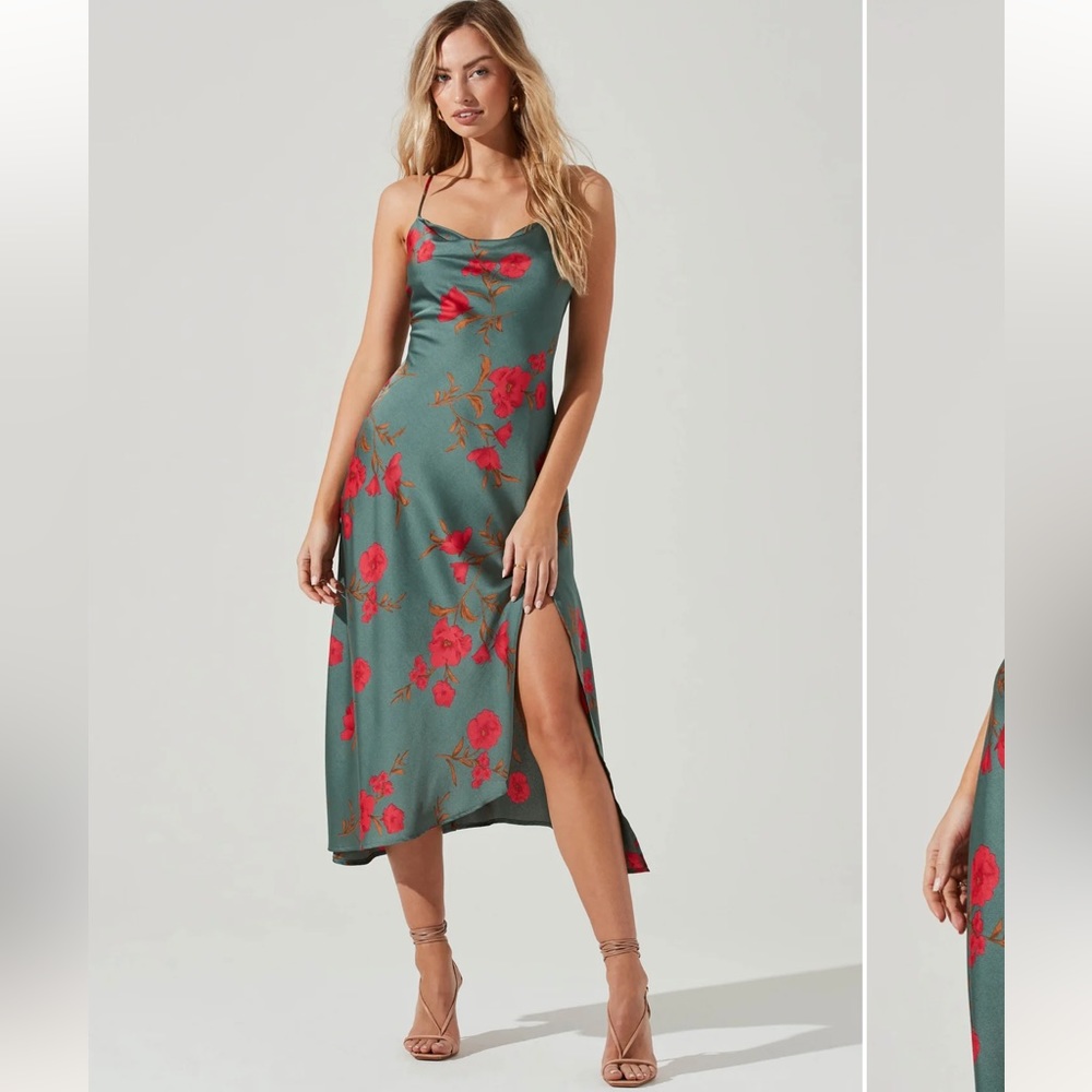 Astr The Label Gaia Floral Midi Dress, Size: Small